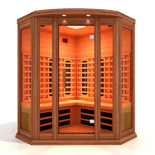 Maxxus 3 Person Corner Infrared Sauna Golden Design Saunas
