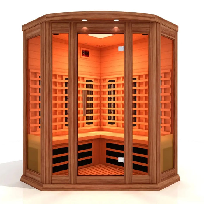 Maxxus 3 Person Corner Infrared Sauna Golden Design Saunas