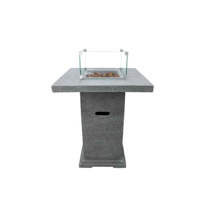 Elementi Montreal 34 in. x 34 in. Square Concrete Liquid Propane Fire Pit OFG221 Elementi