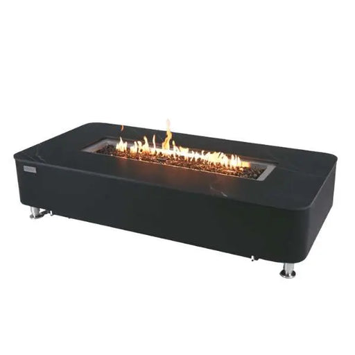 Elementi Plus Valencia 62" Marble Porcelain Top Fire Table - Bulgaria Black Elementi Plus