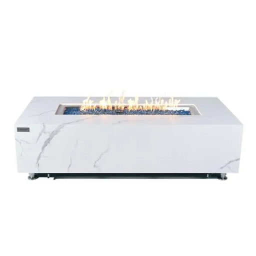 Elementi Plus Carrara 60" Marble Porcelain Fire Table - Bianco White Elementi Plus