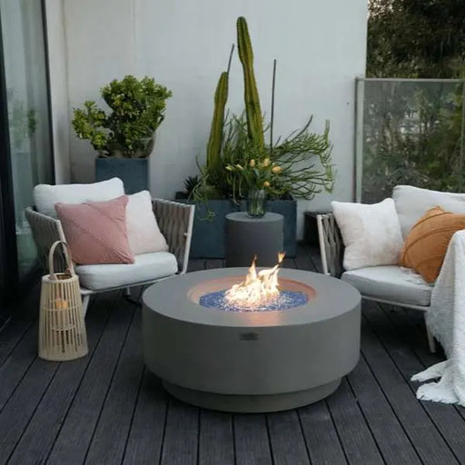 Elementi Plus Colosseo 41" Round Fire Table - Light Gray Elementi Plus