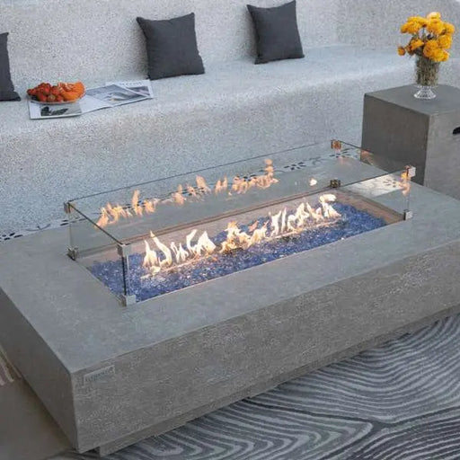 Elementi Plus Riviera 60" Sandstone Fire Table - Light Gray Elementi Plus