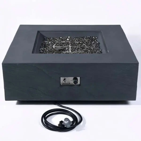 Elementi Plus Roraima 40" Sandstone Fire Table - Slate Black Elementi Plus