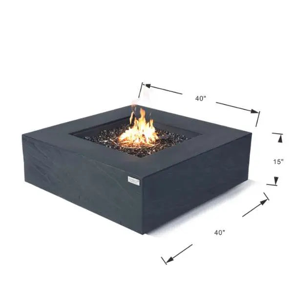Elementi Plus Roraima 40" Sandstone Fire Table - Slate Black Elementi Plus