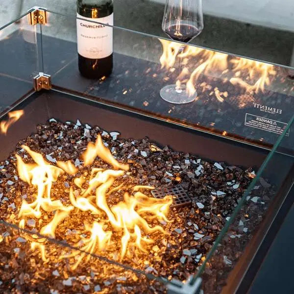 Elementi Plus Roraima 40" Sandstone Fire Table - Slate Black Elementi Plus