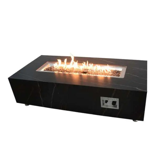 Elementi Plus Varna 60" Marble Porcelain Fire Table - Bulgaria Black Elementi Plus
