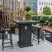 Elementi Montreal 34 in. x 34 in. Square Concrete Liquid Propane Fire Pit OFG221 Elementi