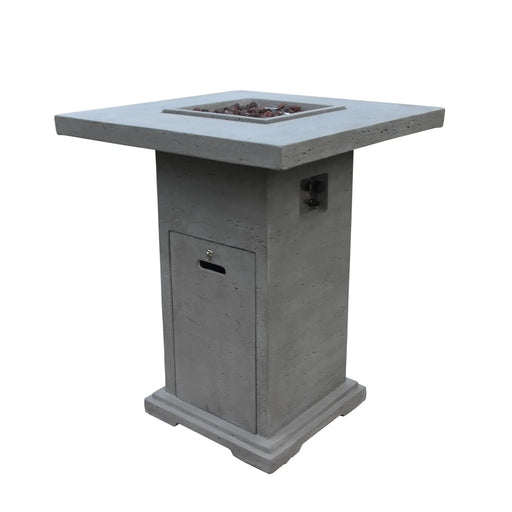 Elementi Montreal 34 in. x 34 in. Square Concrete Liquid Propane Fire Pit OFG221 Elementi