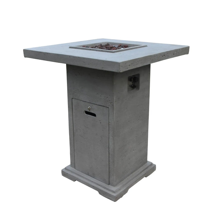 Elementi Montreal 34 in. x 34 in. Square Concrete Liquid Propane Fire Pit OFG221 Elementi