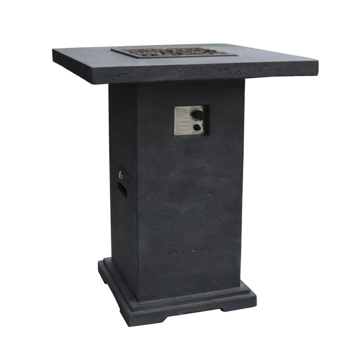 Elementi Montreal 34 in. x 34 in. Square Concrete Liquid Propane Fire Pit OFG221 Elementi