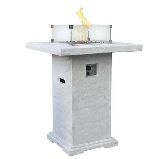 Elementi Montreal 34 in. x 34 in. Square Concrete Liquid Propane Fire Pit OFG221 Elementi