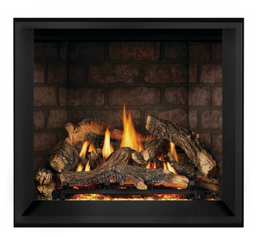 Napoleon Elevation X 36" Direct Vent Gas Fireplace - front view with oak logs and brick panels