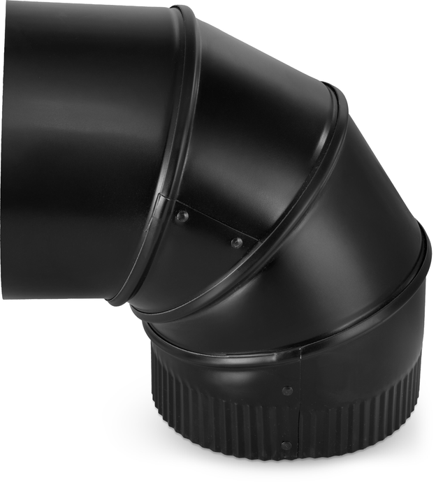 Napoleon black 90 degree stove pipe elbow, 6 inch diameter