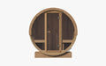 SaunaLife E7G barrel sauna - front view with full-glass door