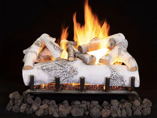 Superior - Dual-Burner Outdoor 24" Ashton White Birch Logs 7 pcs Set - ASHTONBIRCH24O Superior